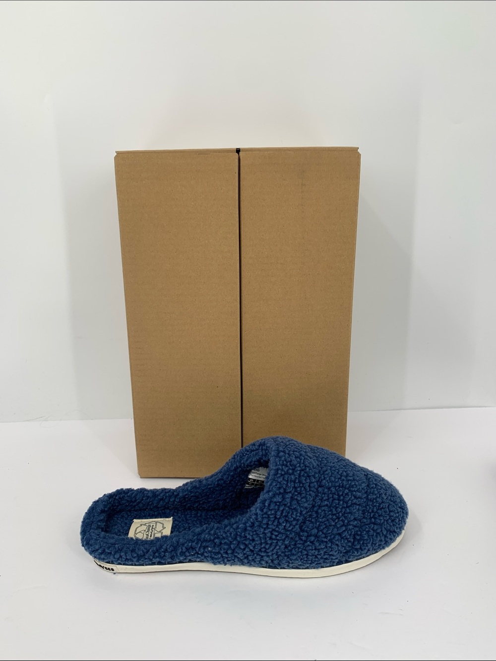 SeaVees Sea Change slide slipper blue fleece rubber sole cozy nubby men new 11